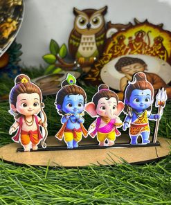 Alternative view of 4 Cute God Car Dashboard Decore Two Side Printed Car Dash Idols