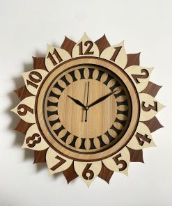 Wall Clock Wooden With Glass MTW 114 (SIZE 15.5*15.5)