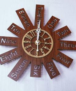 Wall Clock Wooden D04 (SIZE 12*12)