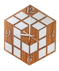 Wall Clock Wooden D55 (SIZE 12*12)