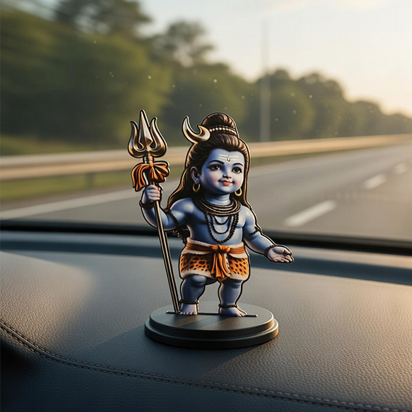 Car Dashboard Decore Two Side Printed Baby Shiva Car Dash Idols size: 4x3inch
