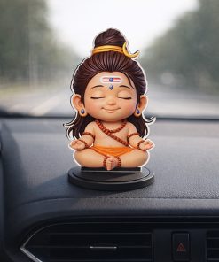 Baby Lord Shiva Idol | Cute Bal Shiva Murti for Home, Office & Car Dashboard, Two side Printed