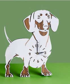 Cute Dog Shape Wall Clock Wooden D79 (12inch)