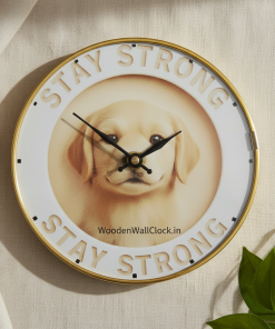 Cute Dog 6.5x6.5inch Golden Frame Wall clock