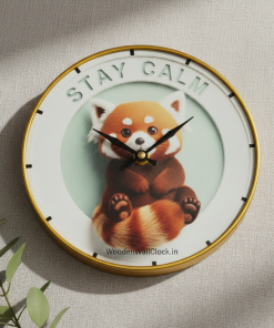 Baby Fox 6.5x6.5inch Golden Frame Wall clock