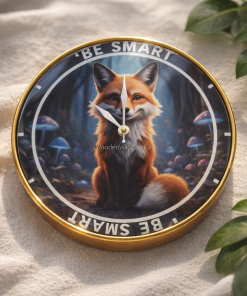 Be Smart Fox 6.5x6.5inch Golden Frame Wall clock