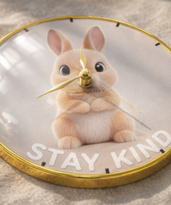 Rabit 6.5x6.5inch Golden Frame Wall clock