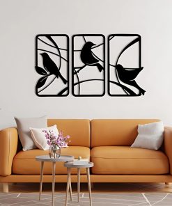 Wall Art Panel Frame | Birds of Paradise Design Wood Wall Decor size : 36x20 inch