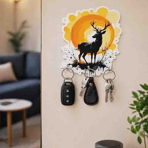 Dear Shape Key Holder Rack with 5 Hooks Size: 6x8inch