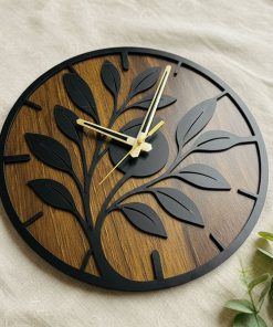 Alternative view of Flower Modern and Unique Wooden Minimalist Wall Clock for Livingroom, Bedroom size: 12x12inch