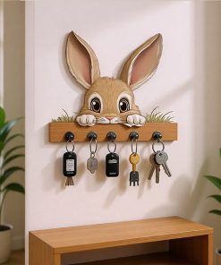 Rabbit Wooden Key Holder 6x8inch