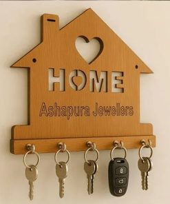 HOME shape Wooden Key Holder 6x8inch