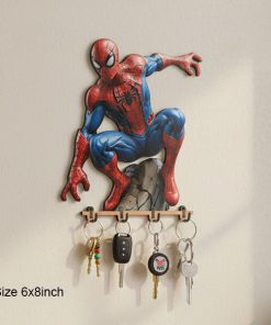 Spiderman Printed Wooden Key Holder 6x8 inch