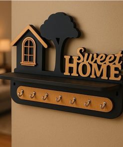 3d Sweet Home Wooden Key Holder size : 10x8inch