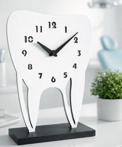 Dentis tooth Table Clock Wooden 6x8inch