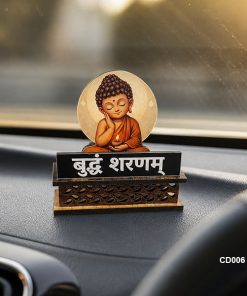 Car Dashboard Decore Two Side Printed Lord Budhha Car Dash Idols size: 4x3inch, CD006