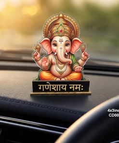 Car Dashboard Decore Two Side Printed Ganeshji Car Dash Idols size: 4x3inch, CD008