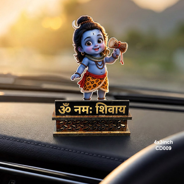 Car Dashboard Decore Two Side Printed Cute baby Shiva Car Dash Idols size: 4x3inch, CD009