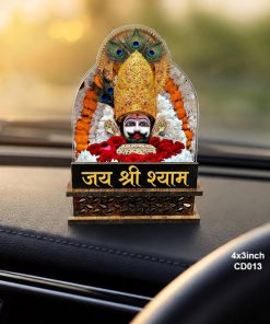 Car Dashboard Decore Two Side Printed Shri Khatu Shyam Ji Car Dash Idols size: 4x3inch, CD013