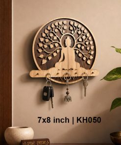 2 Layer Wooden Lord Buddha Key Stand – 7x8 Inch