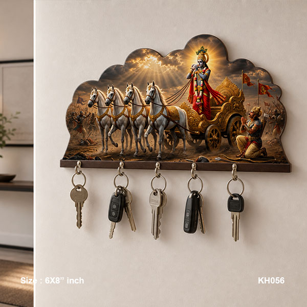 Lord Krishna in Kurushetra Key Holder size: 6x8inch , KH056