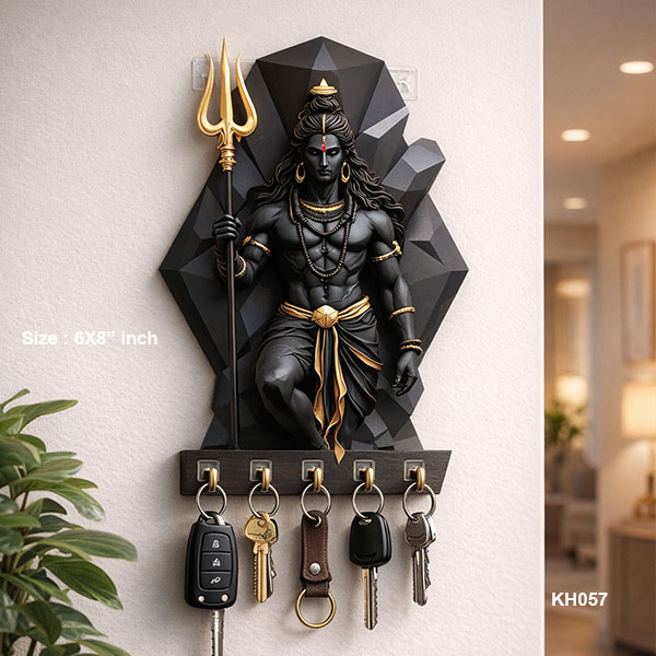 Dark Lord Shiva Key Holder size: 6x8inch , KH057