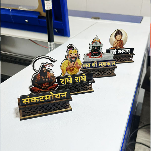 Car Dashboard Decore Two Side Printed Lord Budhha Car Dash Idols size: 4x3inch, CD006 - Image 3