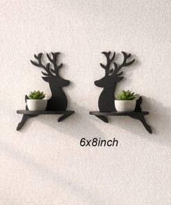 2pcs Hiran Floating Shelf Rustic Wooden Wall Decor 6x8inch