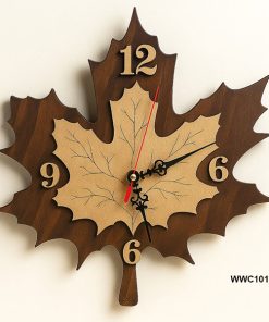 Elegant Maple Leaf Wooden Wall Clock (12x12")