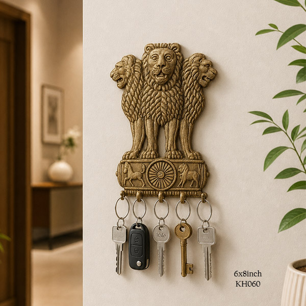 India Ashoka Stambh Key Holder size: 6x8inch , KH060