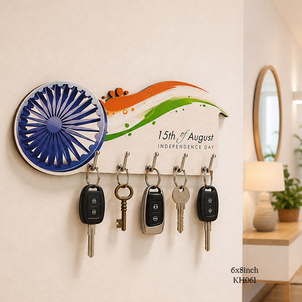 India flag with Chakra Key Holder size: 6x8inch , KH061