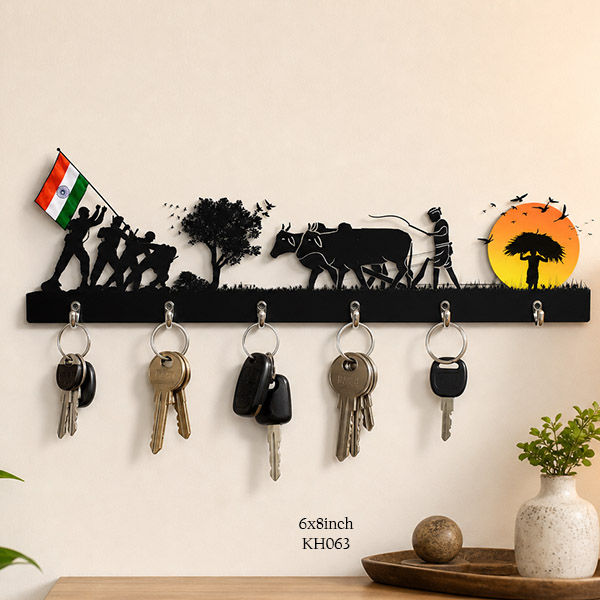 Indian Farmer = Army Key Holder size: 6x8inch , KH063