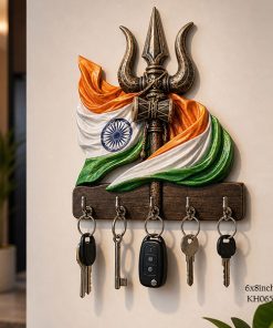 Mahadev Trishul with Flag Key Holder size: 6x8inch , KH065
