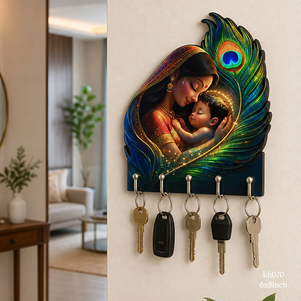 Krishna with yashodaji Key Holder size: 6x8inch , KH070