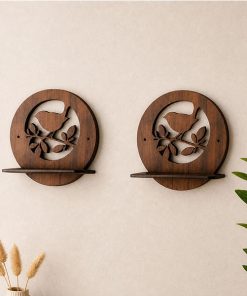 2pcs Chidiya Style Floating Shelf Rustic Wall Decor 6.5x6.5 inch (set of 2pc)