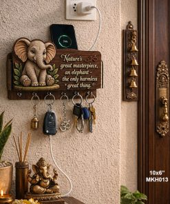 Elephant Printed  Mobile Key Holders Wooden size: 10x6inch MKH013