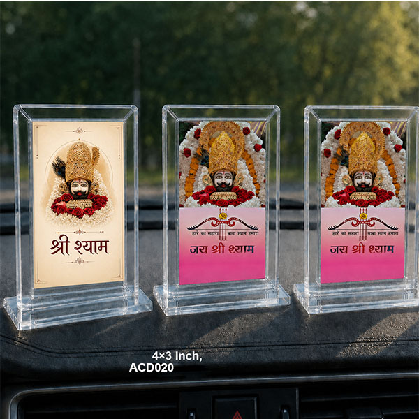 Acrylic Lord Khatushyamji Car Dashboard Idols – 4×3 Inch, ACD020