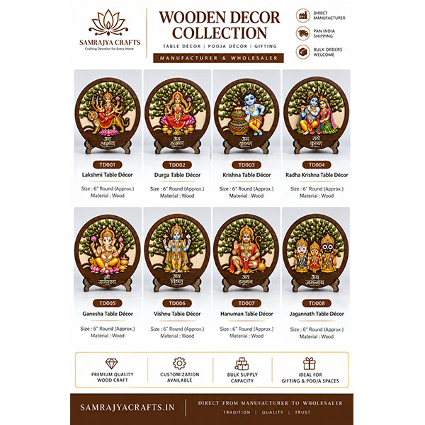 Panchmukhi Hanuman Wooden Frame With Stand Table Decor (TD007)(6inch) - Image 2