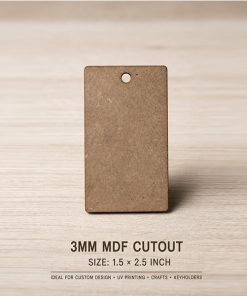 3mm MDF Rectangular Cutout Blank – 1.5 × 2.5 Inch
