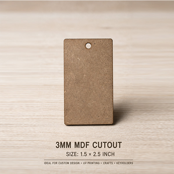 3mm MDF Rectangular Cutout Blank – 1.5 × 2.5 Inch