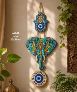 EvilEye PalmElephant Wall Hanging 20x9inch wh009