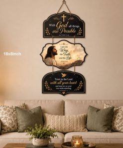 Jesus Wall Hanging 18x8inch wh007
