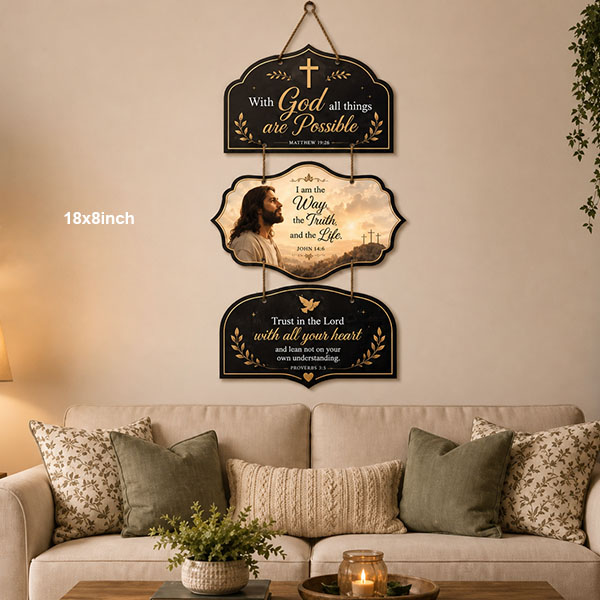 Jesus Wall Hanging 18x8inch wh007